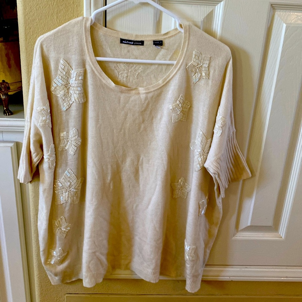 Michael Simon new without tags wool blend sweater with stars